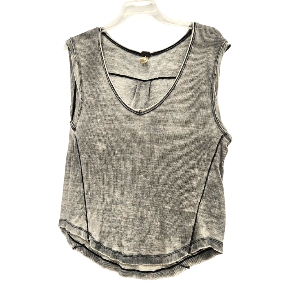 Free People We The Free Grey Oversized Slouchy Relaxed Fit Women's Tank Top EUC